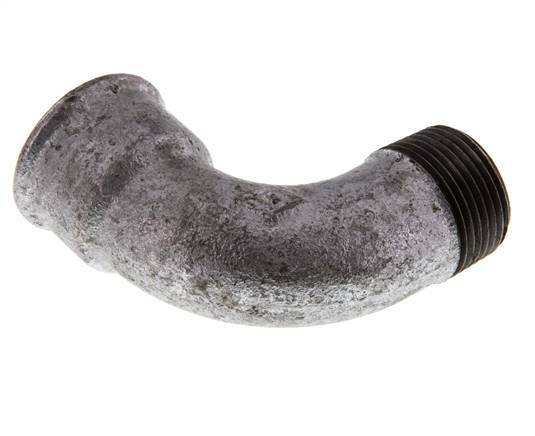 Racor acodado de 90 grados 1'' macho R x hembra Rp corto hierro fundido 25bar (351.25psi)
