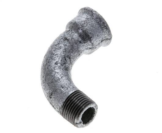 90deg Angled Fitting 3/8'' Male R x Female Rp Long Cast Iron 25bar (351.25psi) [2 Pieces]