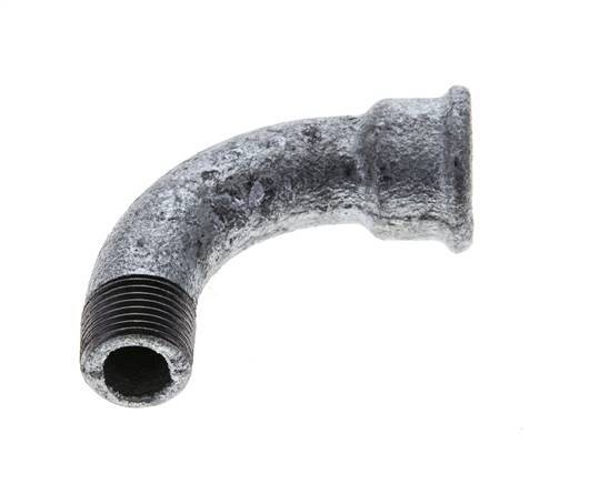 90deg Angled Fitting 3/8'' Male R x Female Rp Long Cast Iron 25bar (351.25psi) [2 Pieces]