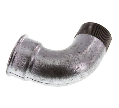 Racor acodado de 90 grados 2'' macho R x hembra Rp corto hierro fundido 25bar (351.25psi)