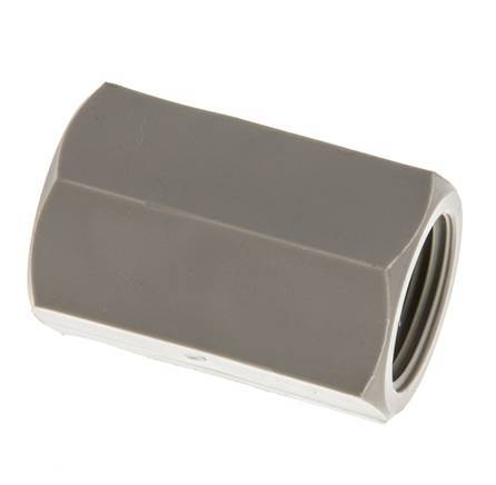 Enchufe G3/8'' Hembra Polipropileno (pp) 10bar (140.5psi) FDA 22mm Hex.