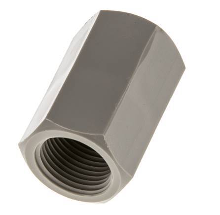 Enchufe G3/8'' Hembra Polipropileno (pp) 10bar (140.5psi) FDA 22mm Hex.