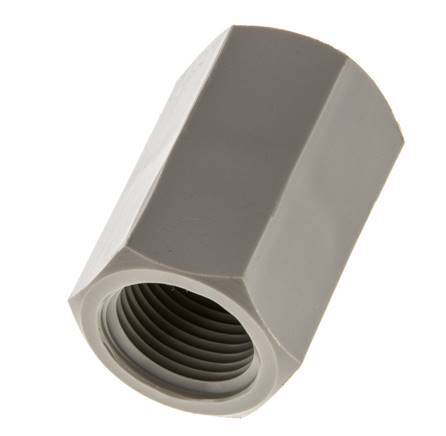 Enchufe G3/8'' Hembra Polipropileno (pp) 10bar (140.5psi) FDA 22mm Hex.