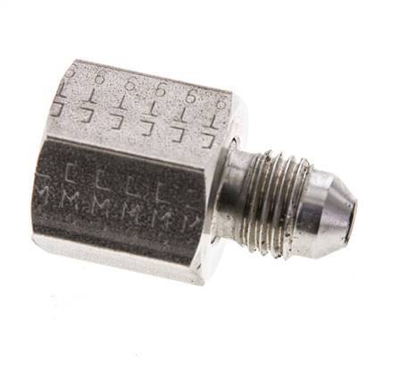 JIC Reducing Nipple UNF 7/16''-20 Male x UNF 9/16''-18 Female Stainless Steel 275bar (3863.75psi)