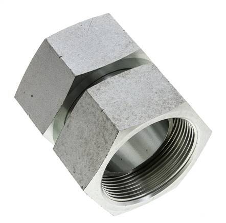 Reducing Straight Connector G2'' Female High Pressure Steel 60° Cone 75bar (1053.75psi) Hydraulic