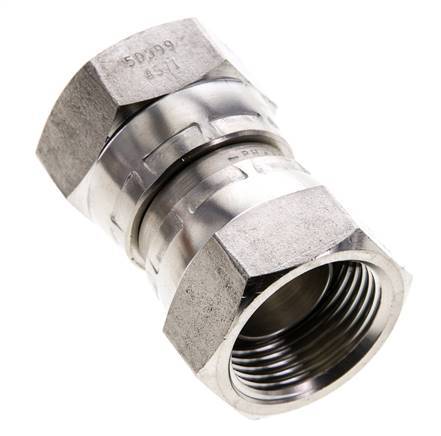 Racor Reductor Recto G3/4'' Hembra Acero Inoxidable Alta Presión Cono 60° 175bar (2458.75psi) Hidráulico