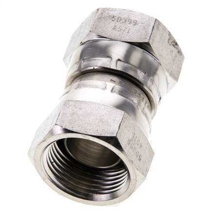 Racor Reductor Recto G3/4'' Hembra Acero Inoxidable Alta Presión Cono 60° 175bar (2458.75psi) Hidráulico