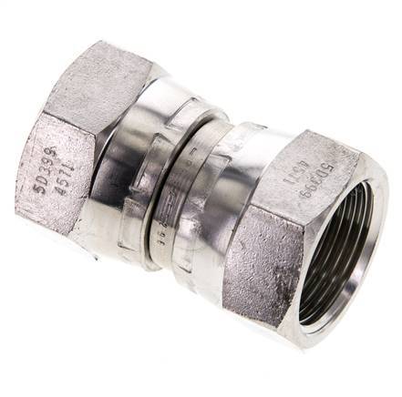 Racor Reductor Recto G3/4'' Hembra Acero Inoxidable Alta Presión Cono 60° 175bar (2458.75psi) Hidráulico