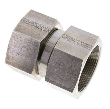 Reducing Straight Connector G2'' Female High Pressure Stainless Steel 60° Cone 75bar (1053.75psi) Hydraulic