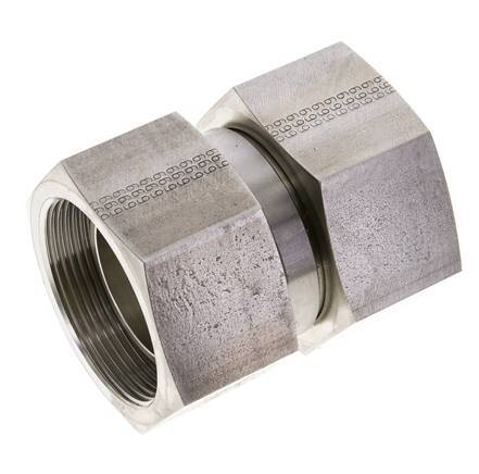 Reducing Straight Connector G2'' Female High Pressure Stainless Steel 60° Cone 75bar (1053.75psi) Hydraulic