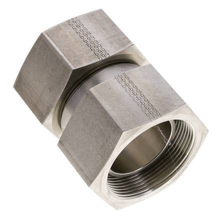 Reducing Straight Connector G2'' Female High Pressure Stainless Steel 60° Cone 75bar (1053.75psi) Hydraulic