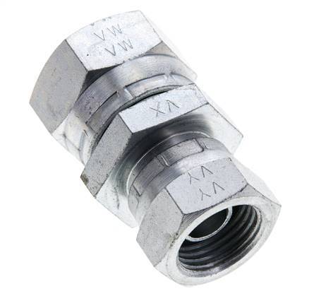 Racor Reductor Recto G1/2'' x G3/4'' Hembra Acero Alta Presión 60° Cono 175bar (2458.75psi) Hidráulico