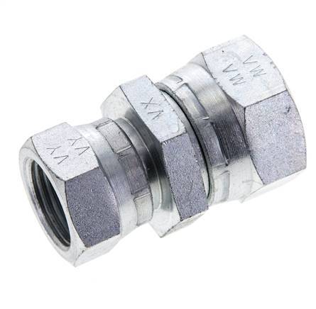 Racor Reductor Recto G1/2'' x G3/4'' Hembra Acero Alta Presión 60° Cono 175bar (2458.75psi) Hidráulico
