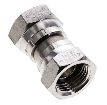 Racor Reductor Recto G1/2'' Hembra Acero Inoxidable Alta Presión Cono 60° 300bar (4215.0psi) Hidráulico