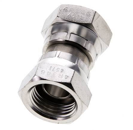 Racor Reductor Recto G1/2'' Hembra Acero Inoxidable Alta Presión Cono 60° 300bar (4215.0psi) Hidráulico