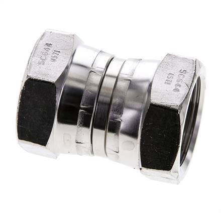 Racor Reductor Recto G1'' Hembra Acero Inoxidable Alta Presión Cono 60° 150bar (2107.5psi) Hidráulico