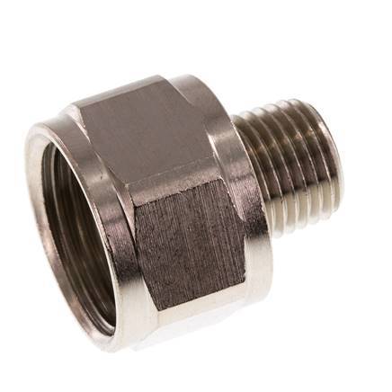 Reducing Adapter R1/4'' Male x Rp1/2'' Female Nickel-plated Brass 16bar (224.8psi) [2 Pieces]
