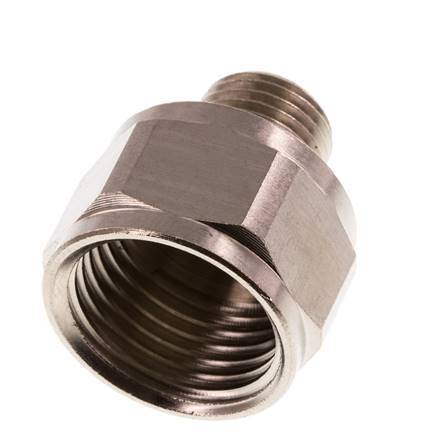 Reducing Adapter R1/4'' Male x Rp1/2'' Female Nickel-plated Brass 16bar (224.8psi) [2 Pieces]