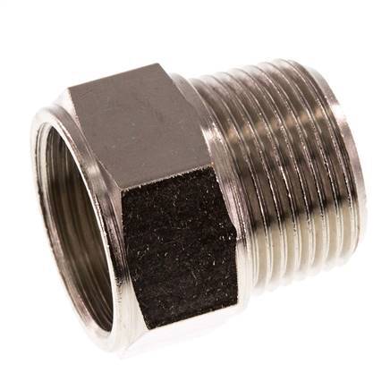 Extensión roscada 3/4'' R Macho x Rp Hembra Latón niquelado 16bar (224,8psi)