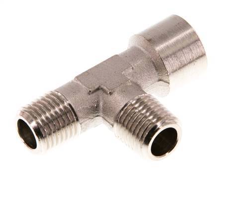 Tee Fitting Right Angle R1/4'' Male x G1/4'' Female Nickel-plated Brass 16bar (224.8psi) [2 Pieces]