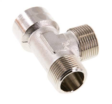 Tee Fitting Right Angle R3/4'' Male x G3/4'' Female Nickel-plated Brass 16bar (224.8psi)