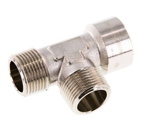 Tee Fitting Right Angle R3/4'' Male x G3/4'' Female Nickel-plated Brass 16bar (224.8psi)