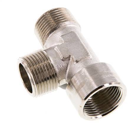 Tee Fitting Right Angle R3/4'' Male x G3/4'' Female Nickel-plated Brass 16bar (224.8psi)