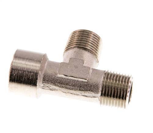 Tee Fitting Right Angle R3/8'' Male x G3/8'' Female Nickel-plated Brass 16bar (224.8psi) [2 Pieces]