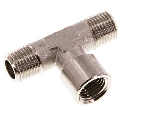 Tee Fitting R1/4'' Male x G1/4'' Female Nickel-plated Brass 16bar (224.8psi) [2 Pieces]