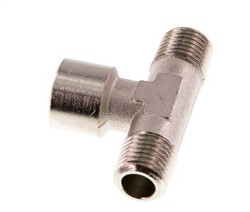 Tee Fitting R1/4'' Male x G1/4'' Female Nickel-plated Brass 16bar (224.8psi) [2 Pieces]