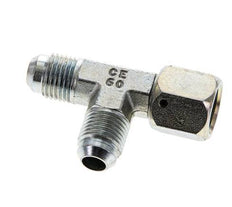 JIC Tee Fitting UNF 9/16''-18 Female x Male Steel 350bar (4917.5psi)