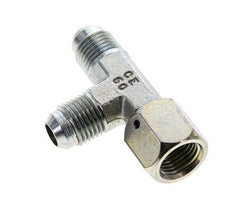 JIC Tee Fitting UNF 9/16''-18 Female x Male Steel 350bar (4917.5psi)