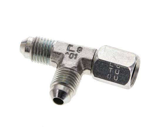 Racor en T JIC UNF 7/16''-20 Hembra x Macho Acero 350bar (4917.5psi)