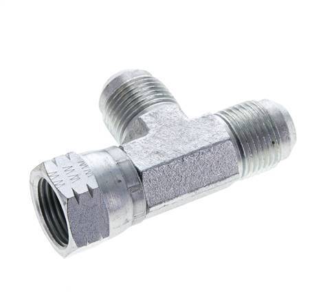 JIC Tee Fitting UNF 7/8''-14 Female x Male Steel 350bar (4917.5psi)