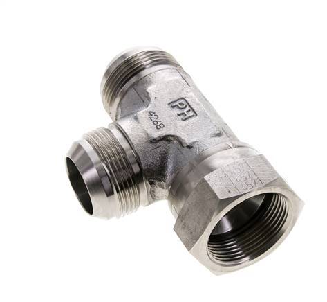 Racor en T JIC UN 1-5/8''-12 Hembra x Macho Acero inoxidable 210bar (2950.5psi)