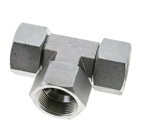 JIC Tee Fitting UN 1-5/8''-12 Female Steel 140bar (1967.0psi)