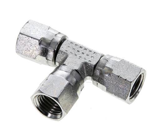 JIC Tee Fitting UNF 7/16''-20 Female Steel 310bar (4355.5psi)