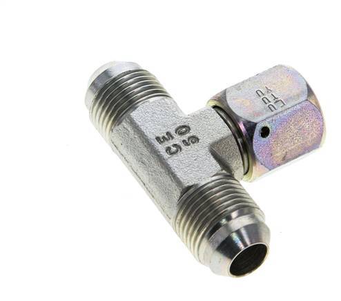 JIC Tee Fitting UNF 3/4''-16 Male x Female Steel 350bar (4917.5psi)