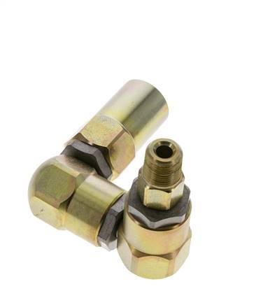 Swivel Joint 3/8'' NPT Male x Rp1/2'' Female Z-shape Steel PTFE 350bar (4917.5psi)