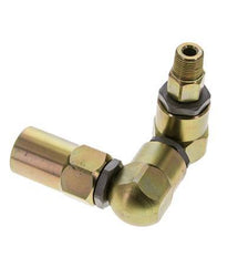 Swivel Joint 3/8'' NPT Male x Rp1/2'' Female Z-shape Steel FKM 350bar (4917.5psi)