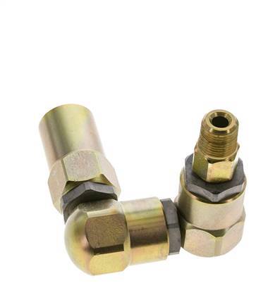 Swivel Joint 3/8'' NPT Male x 1/2'' NPT Female Z-shape Steel PTFE 350bar (4917.5psi)