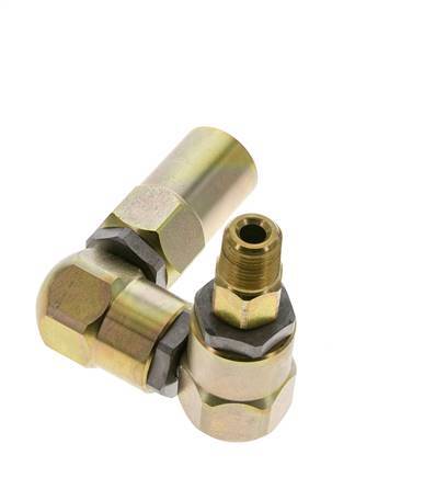 Swivel Joint 3/8'' NPT Male x 1/2'' NPT Female Z-shape Steel PTFE 350bar (4917.5psi)
