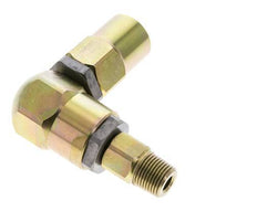 Junta giratoria 3/8'' macho R x hembra Rp en L Acero NBR 350bar (4917.5psi)