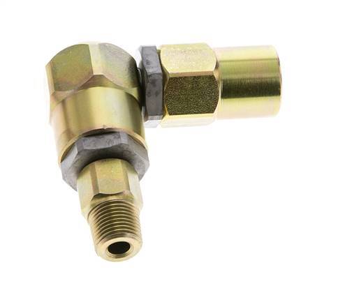 Junta giratoria 3/8'' macho R x hembra Rp en L Acero NBR 350bar (4917.5psi)