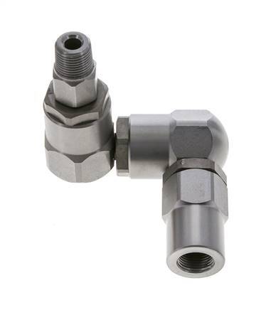 Junta giratoria 3/8'' macho R x hembra Rp en forma de Z Acero NBR 350bar (4917.5psi)