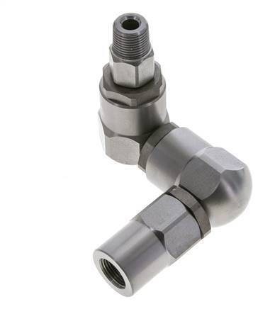Junta giratoria 3/8'' macho R x hembra Rp en forma de Z Acero NBR 350bar (4917.5psi)
