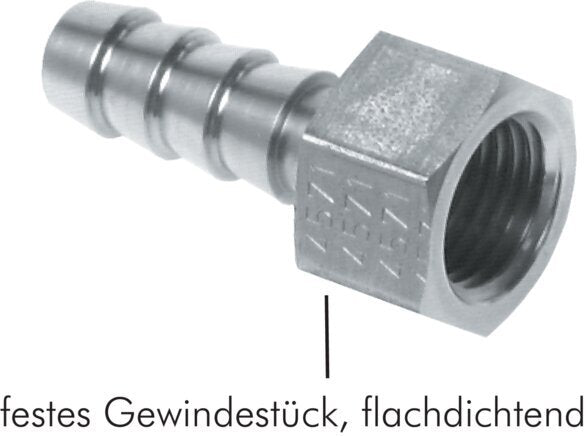 G 1/2'' x 13mm Nickel plated Brass Hose barb 16 Bar [2 Pieces]