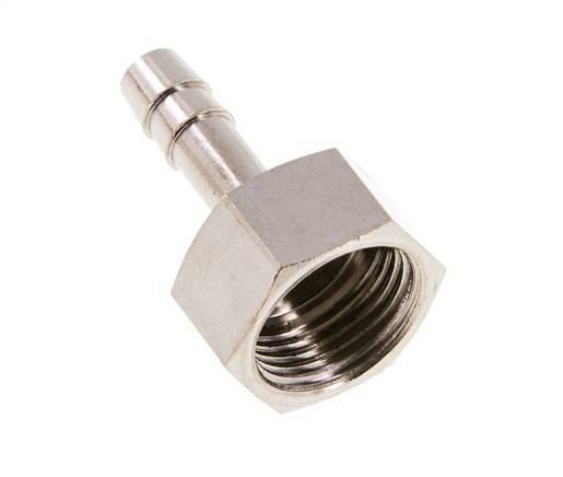 G 3/8'' x 6mm Nickel plated Brass Hose barb 16 Bar [2 Pieces]