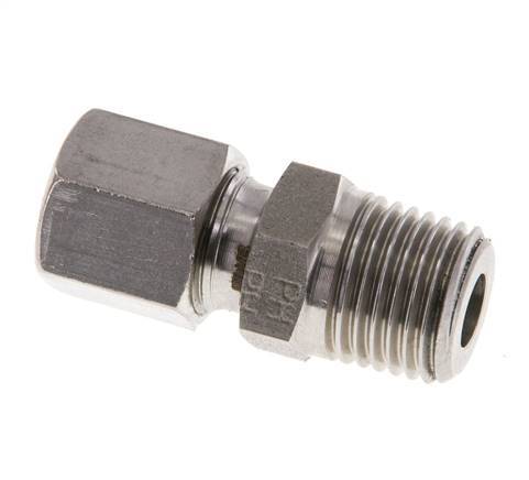 R 1/4'' Macho x 8LL Anillo de corte recto de acero inoxidable 100 Bar DIN 2353
