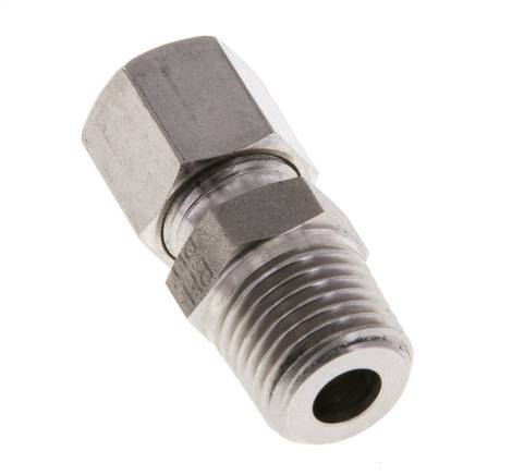 R 1/4'' Macho x 8LL Anillo de corte recto de acero inoxidable 100 Bar DIN 2353